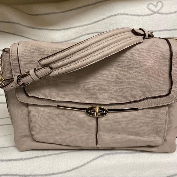 Coach Madison Gray Quartz Leather Shoulder Bag - Picture 1 of 9